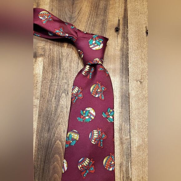 Christmas Ornament Tie by Barbara Blank All Silk - Picture 1 of 6